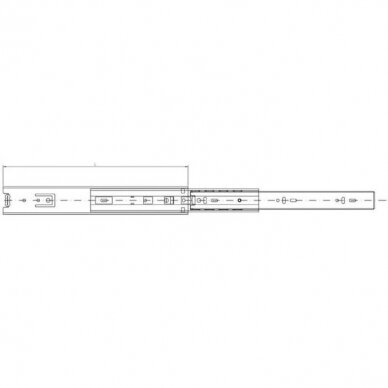 Направляющая шариковая, полное выдвижение, с дотяжкой, H=45 1
