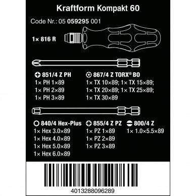 Įrankių komplektas Kraftform Kompakt 60 WERA 7